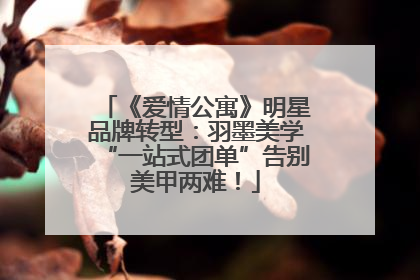 《爱情公寓》明星品牌转型：羽墨美学“一站式团单”告别美甲两难！