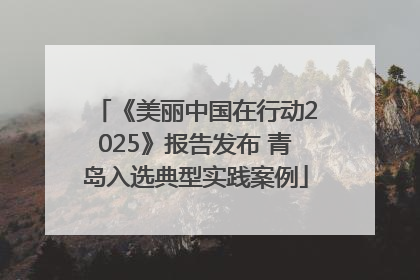 《美丽中国在行动2025》报告发布 青岛入选典型实践案例