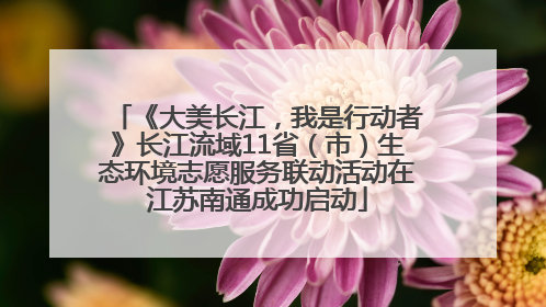 《大美长江，我是行动者》长江流域11省（市）生态环境志愿服务联动活动在江苏南通成功启动