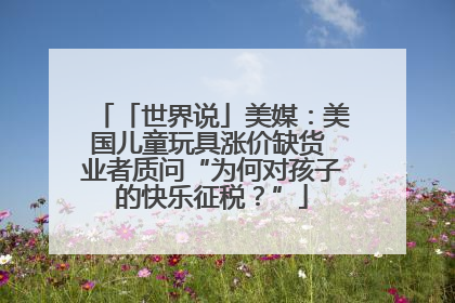 「世界说」美媒：美国儿童玩具涨价缺货 业者质问“为何对孩子的快乐征税？”