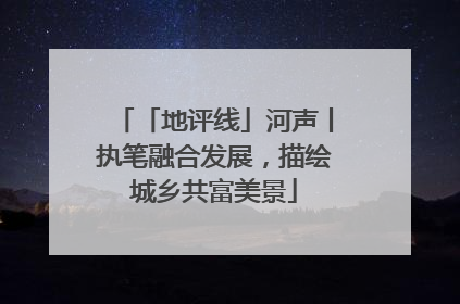 「地评线」河声丨执笔融合发展，描绘城乡共富美景
