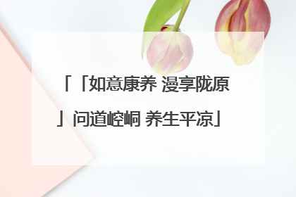 「如意康养 漫享陇原」问道崆峒 养生平凉