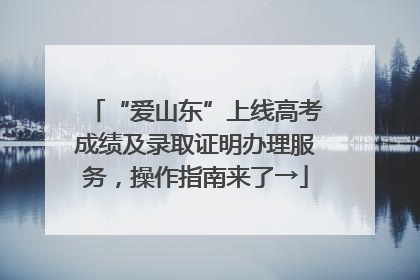 “爱山东”上线高考成绩及录取证明办理服务，操作指南来了→
