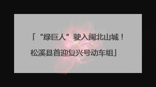 “绿巨人”驶入闽北山城！松溪县首迎复兴号动车组