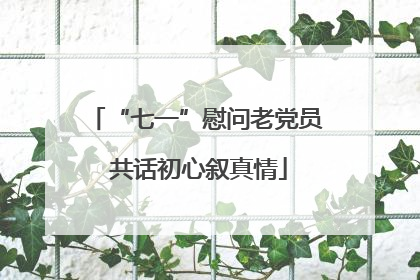 “七一”慰问老党员 共话初心叙真情