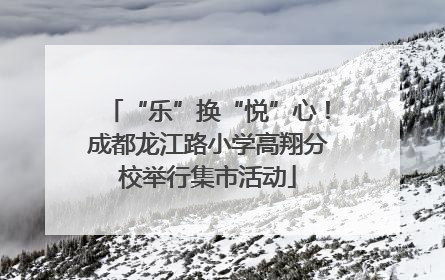 “乐”换“悦”心！成都龙江路小学高翔分校举行集市活动