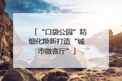 “口袋公园”精细化焕新打造“城市微客厅”