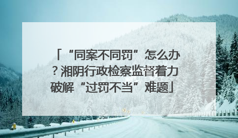 “同案不同罚”怎么办？湘阴行政检察监督着力破解“过罚不当”难题