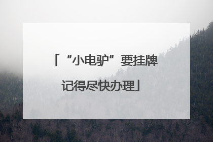 “小电驴”要挂牌 记得尽快办理