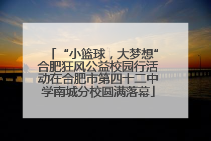 “小篮球，大梦想”合肥狂风公益校园行活动在合肥市第四十二中学南城分校圆满落幕