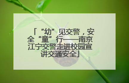 “幼”见交警，安全“童”行——南京江宁交警走进校园宣讲交通安全