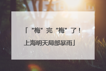 “梅”完“梅”了！上海明天局部暴雨