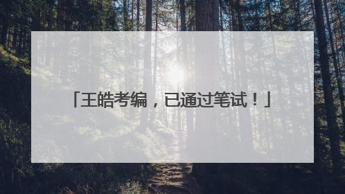 王皓考编，已通过笔试！