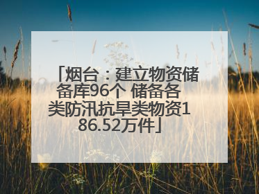 烟台：建立物资储备库96个 储备各类防汛抗旱类物资186.52万件