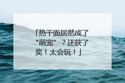 热干面居然成了“萌宠”？还获了奖！太会玩！