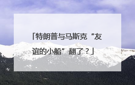 特朗普与马斯克“友谊的小船”翻了？