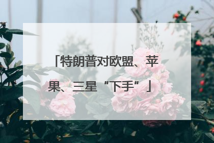 特朗普对欧盟、苹果、三星“下手”