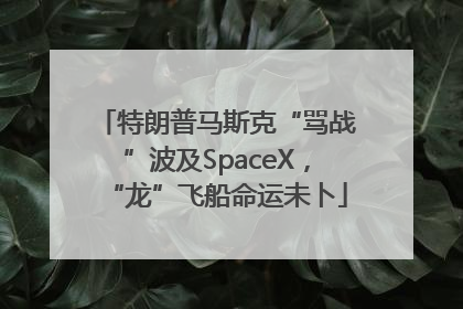 特朗普马斯克“骂战”波及SpaceX，“龙”飞船命运未卜