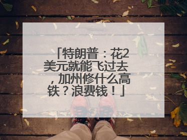 特朗普：花2美元就能飞过去，加州修什么高铁？浪费钱！