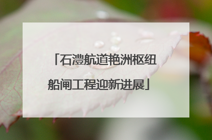 石澧航道艳洲枢纽船闸工程迎新进展