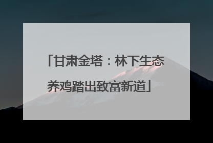 甘肃金塔：林下生态养鸡踏出致富新道