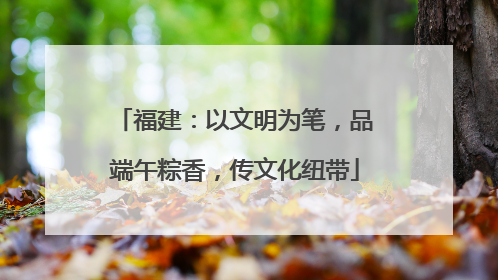 福建：以文明为笔，品端午粽香，传文化纽带
