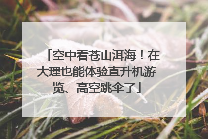 空中看苍山洱海！在大理也能体验直升机游览、高空跳伞了
