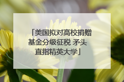 美国拟对高校捐赠基金分级征税 矛头直指精英大学