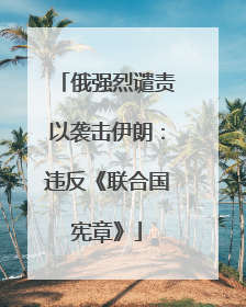 俄强烈谴责以袭击伊朗：违反《联合国宪章》