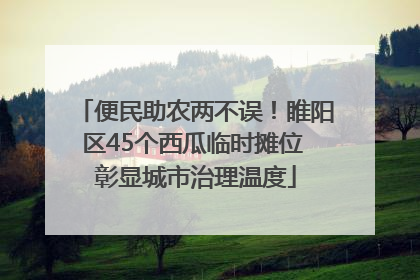 便民助农两不误！睢阳区45个西瓜临时摊位 彰显城市治理温度
