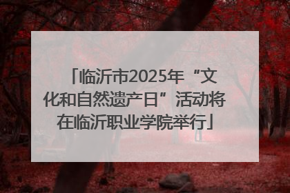 临沂市2025年“文化和自然遗产日”活动将在临沂职业学院举行