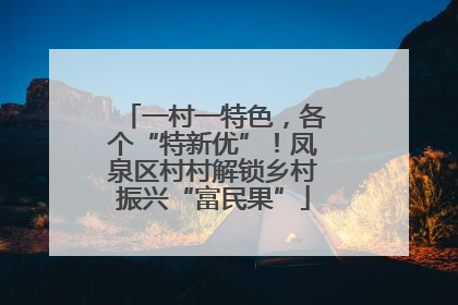 一村一特色，各个“特新优”！凤泉区村村解锁乡村振兴“富民果”