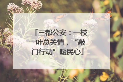 三都公安：一枝一叶总关情，“敲门行动”暖民心