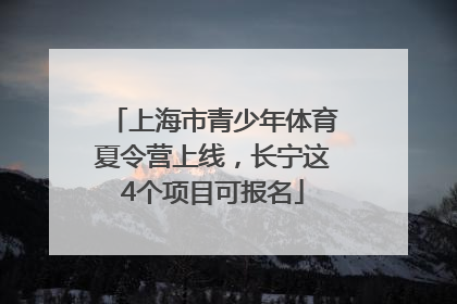 上海市青少年体育夏令营上线，长宁这4个项目可报名