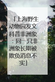 上海野生动物园发文科普非洲象：同一只非洲象长期被欺负消息不实