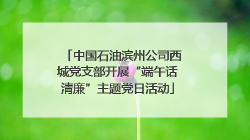中国石油滨州公司西城党支部开展“端午话清廉”主题党日活动