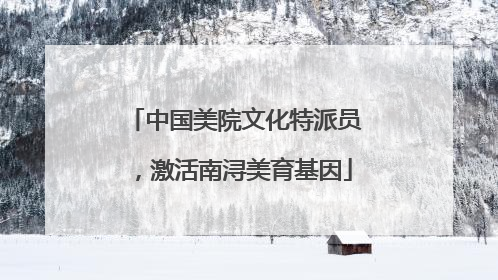 中国美院文化特派员，激活南浔美育基因