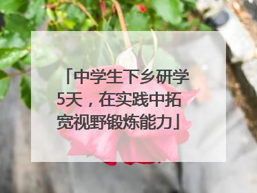 中学生下乡研学5天，在实践中拓宽视野锻炼能力