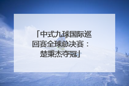 中式九球国际巡回赛全球总决赛：楚秉杰夺冠