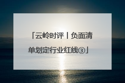 云岭时评丨负面清单划定行业红线③