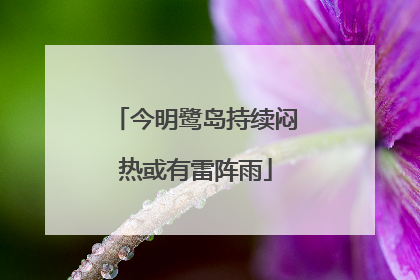 今明鹭岛持续闷热或有雷阵雨