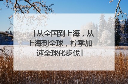 从全国到上海，从上海到全球，柠季加速全球化步伐