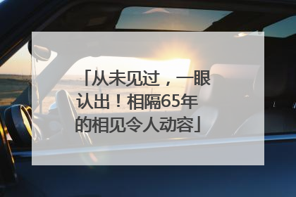 从未见过，一眼认出！相隔65年的相见令人动容