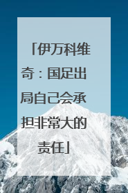 伊万科维奇：国足出局自己会承担非常大的责任