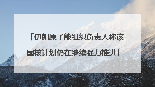伊朗原子能组织负责人称该国核计划仍在继续强力推进