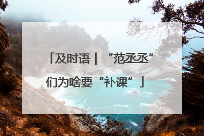 及时语｜“范丞丞”们为啥要“补课”