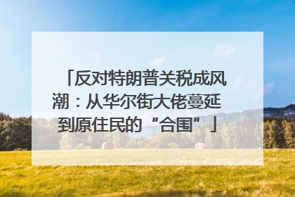 反对特朗普关税成风潮：从华尔街大佬蔓延到原住民的“合围”