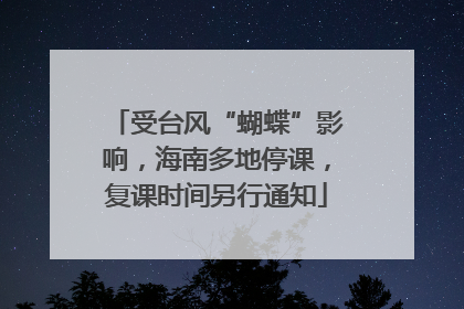 受台风“蝴蝶”影响，海南多地停课，复课时间另行通知