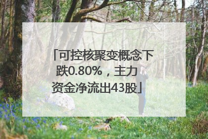 可控核聚变概念下跌0.80%，主力资金净流出43股