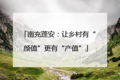 南充蓬安：让乡村有“颜值”更有“产值”